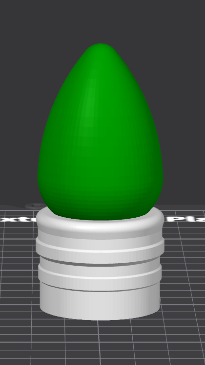 1.5" Christmas Light Bulb Tube Topper (STL)