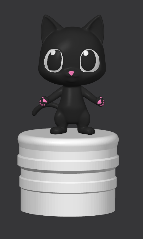 1.5" Black Cat Tube Topper (STL)