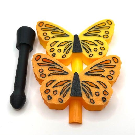 Orange & Black Color Changing Butterfly Mini Bath Bomb Wand