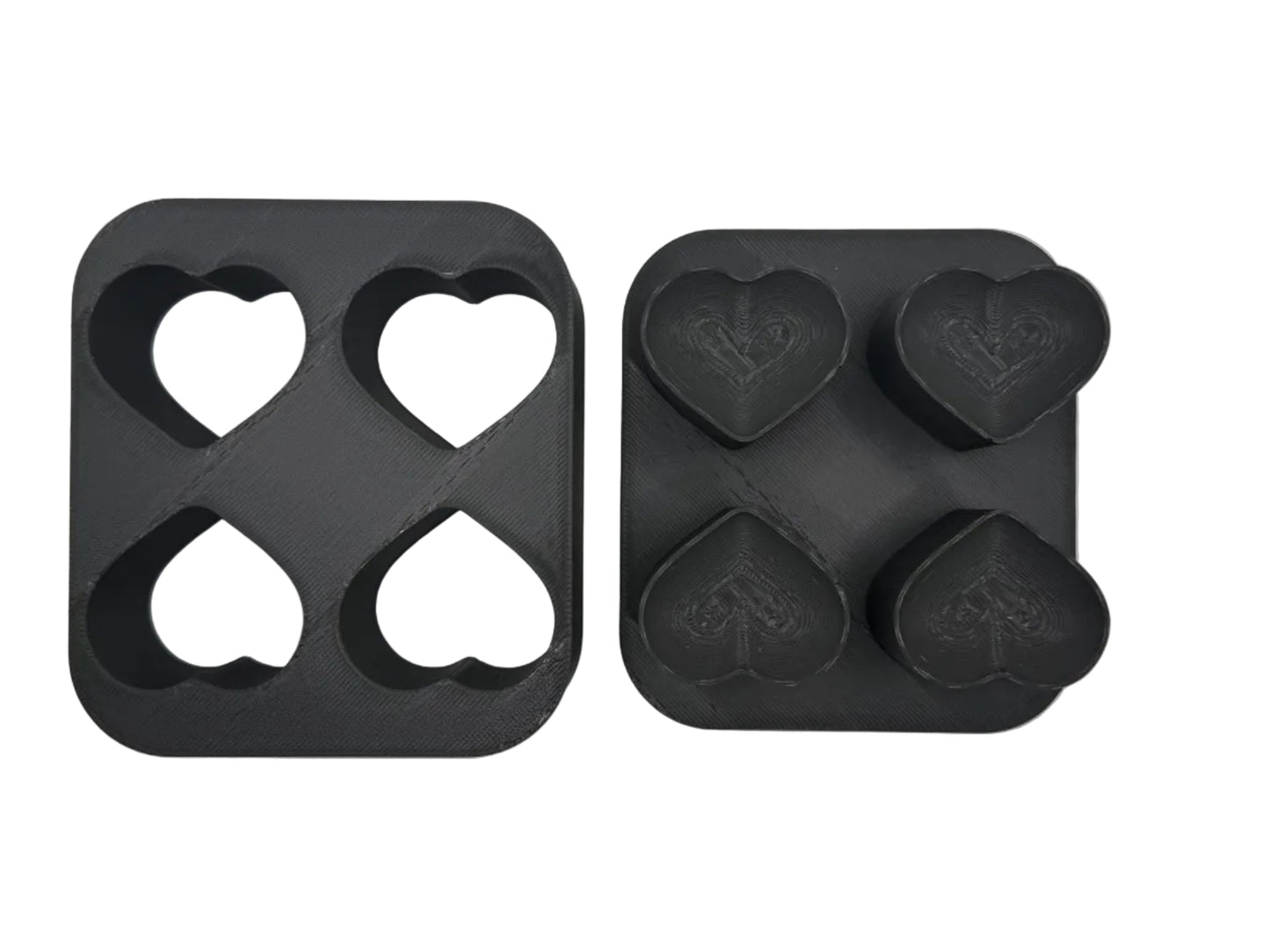 Rounded Heart 4 Cavity Mini Mold (STL)