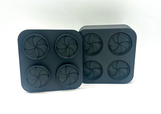 4 Cavity Pinwheel Tablet Bath Bomb Mold
