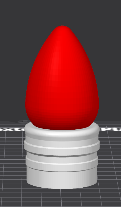 1.5" Christmas Light Bulb Tube Topper