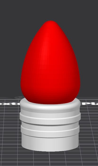 1.5" Christmas Light Bulb Tube Topper (STL)