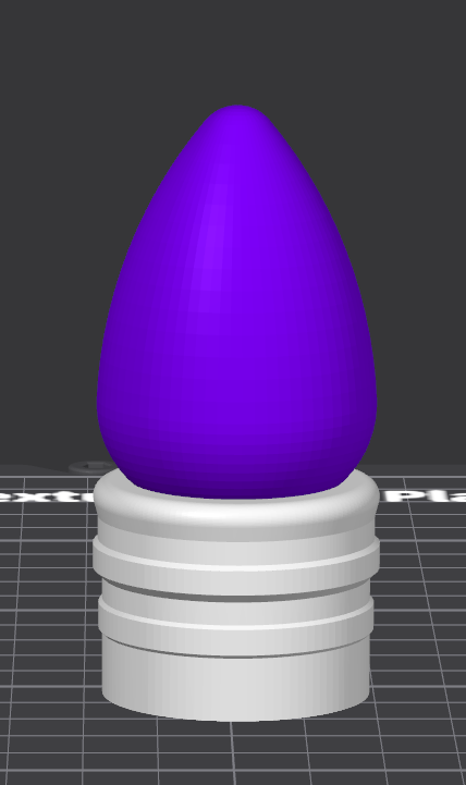 1.5" Christmas Light Bulb Tube Topper