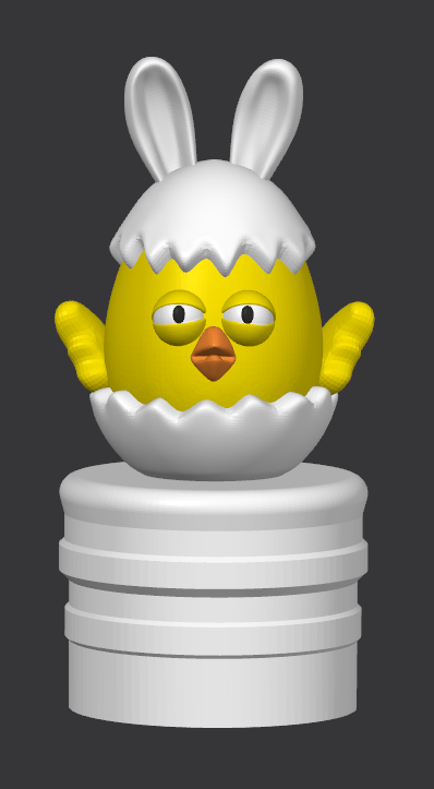 1.5" Easter Chick Tube Topper (STL)