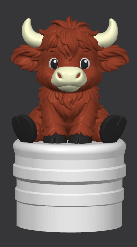 1.5" Highland Cow Tube Topper