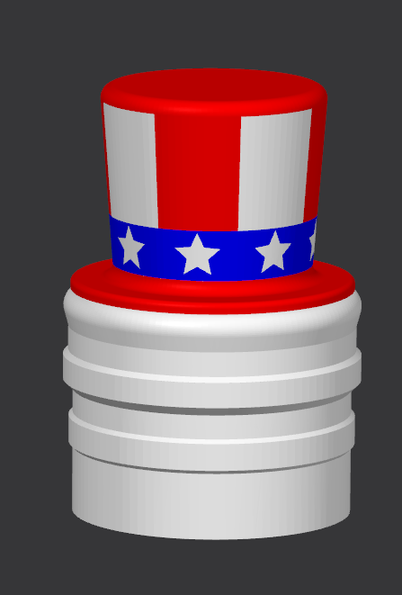 1.5" Uncle Sam Hat Tube Topper (STL)