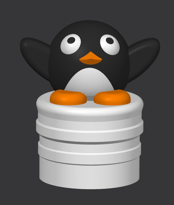 1.5 Penguin Tube Topper (STL)
