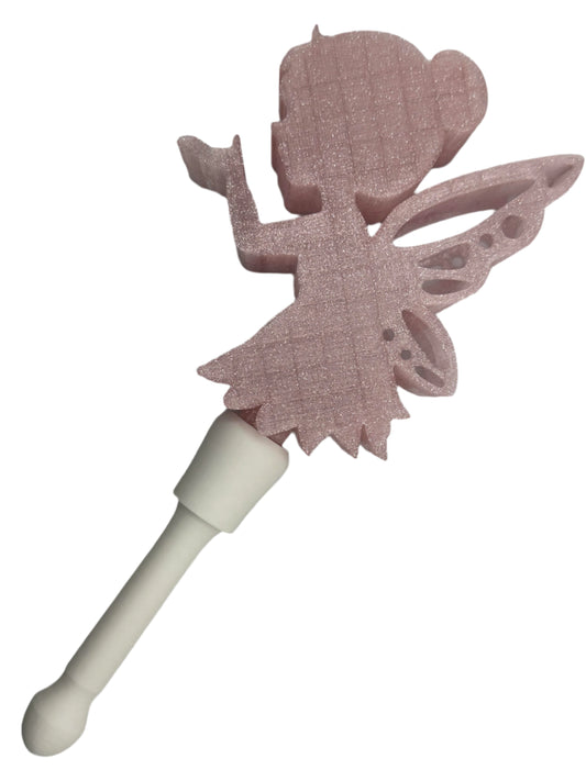 Translucent Light Pink Glitter Fairy Mini Bath Bomb Wand