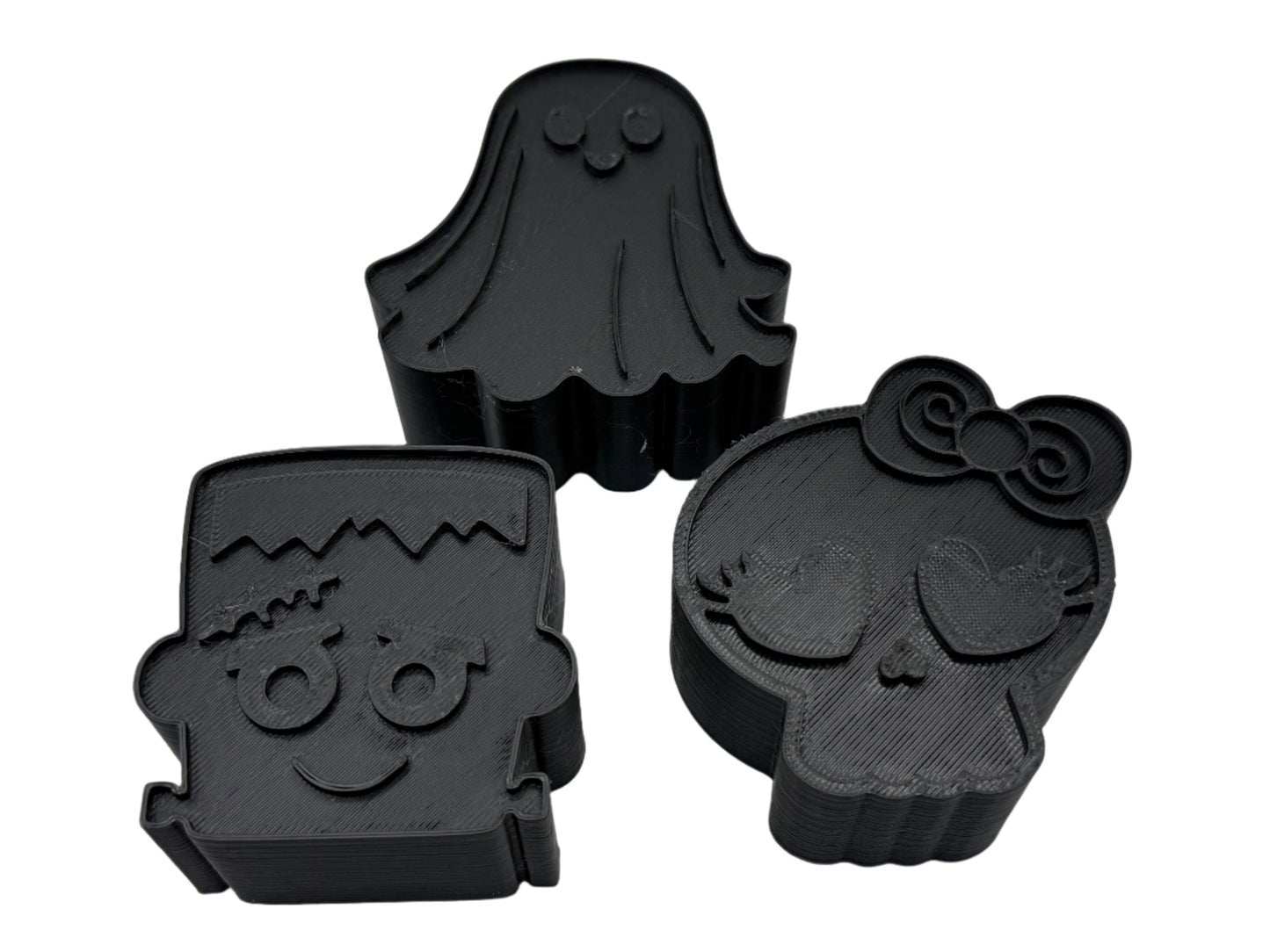 3 Pack of Halloween Bath Bomb Molds (Ghost, Frankenstein, and Skull)