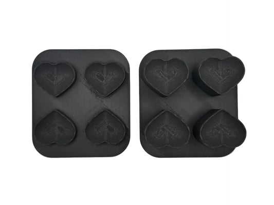 Rounded Heart 4 Cavity Mini Mold (STL)