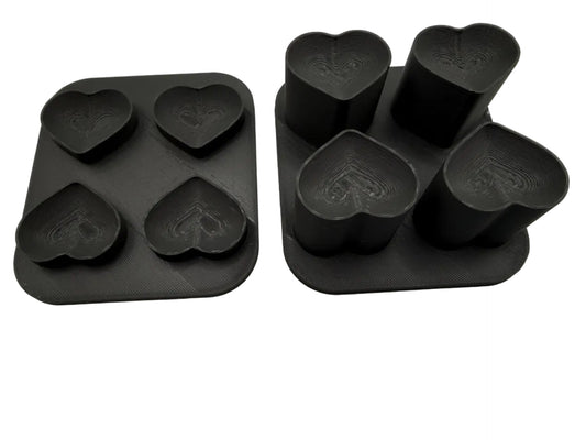 Rounded Heart 4 Cavity Mini Mold (STL)